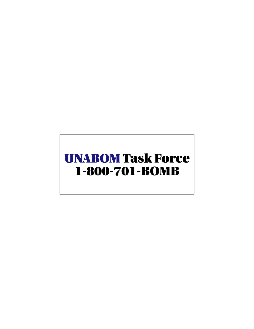 UNABOM TASK FORCE STICKER