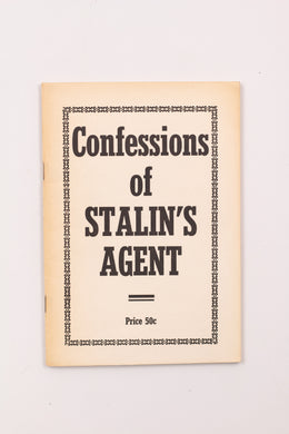 CONFESSIONS OF STALIN'S AGENT BOOK