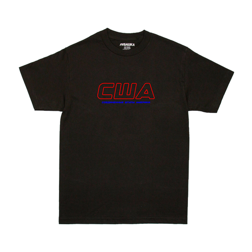 EMBROIDERED USA T-SHIRT BLACK