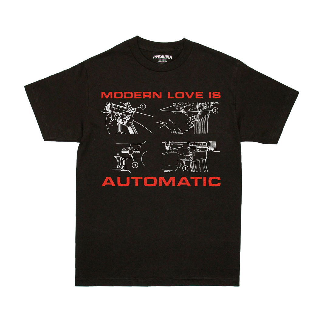 MODERN LOVE IS AUTOMATIC T-SHIRT BLACK
