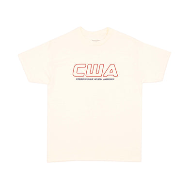 EMBROIDERED USA T-SHIRT CREME