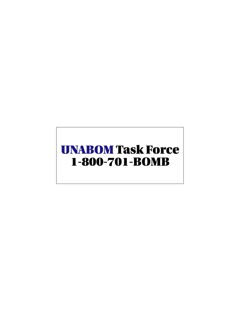 UNABOM TASK FORCE STICKER – Rubashka